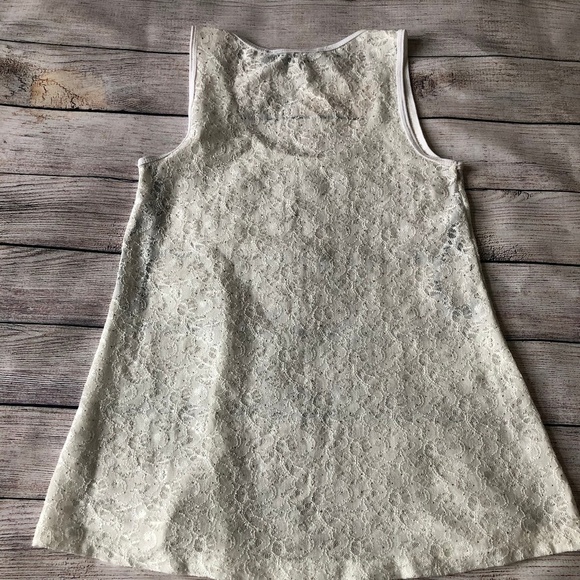 BKE Off White Sheer Lace Tank Top Size S - Picture 6 of 6